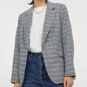 H&M Plaid Boucle Blazer